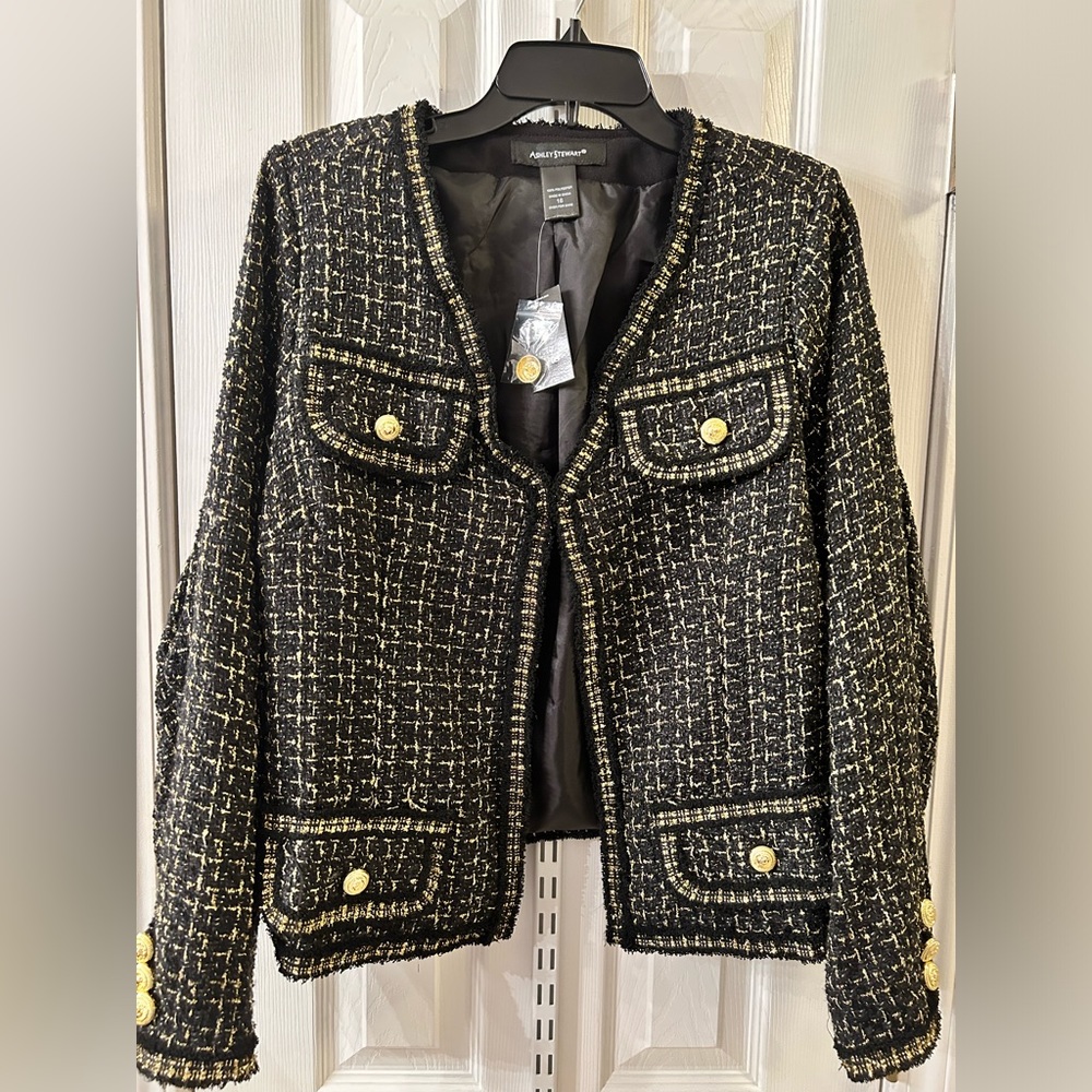 Ashley Stewart - Black and Gold Dress Jacket.